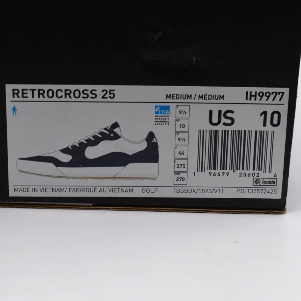 Adidas‎ Retrocross 25 Spikeless Golf Shoes Men's Size 10 White Navy IH9977 NWT